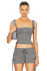 KNWLS Lethal Bustier Top in Grey, view 1, click to view large image.