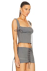 KNWLS Lethal Bustier Top in Grey, view 2, click to view large image.