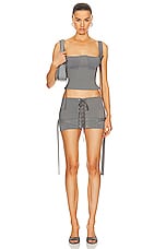 KNWLS Lethal Bustier Top in Grey, view 4, click to view large image.