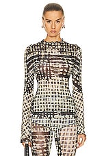 KNWLS Halcyon Jersey Top in Ink Plaid, view 1, click to view large image.