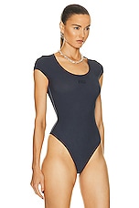 KNWLS Lily Leotard Bodysuit in Washed Black, view 3, click to view large image.