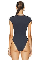KNWLS Lily Leotard Bodysuit in Washed Black, view 4, click to view large image.