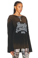 KNWLS Oversized Long Sleeve T Shirt in Darkwash, view 2, click to view large image.