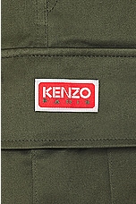 Kenzo Army Cargo Short in Dark Khaki, view 4, click to view large image.