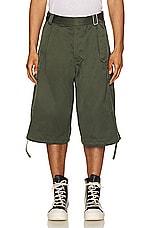 Kenzo Army Cargo Short in Dark Khaki, view 5, click to view large image.