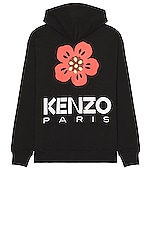 Kenzo Boke Flower Oversized Hoodie in Black, view 1, click to view large image.