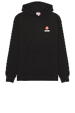 Kenzo Boke Flower Oversized Hoodie in Black, view 2, click to view large image.