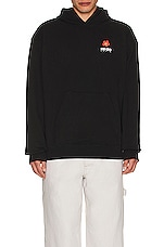 Kenzo Boke Flower Oversized Hoodie in Black, view 3, click to view large image.