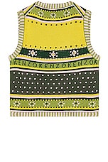 Kenzo Fairisle Vest in Green, view 2, click to view large image.