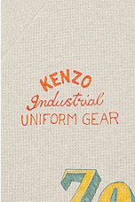 Kenzo Drawn Varsity Oversize Sweater in Pale Grey, view 3, click to view large image.