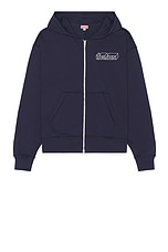 Kenzo Kube Emb Full Zip Hoodie in Midnight Blue, view 1, click to view large image.