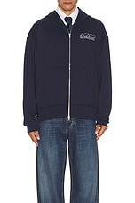 Kenzo Kube Emb Full Zip Hoodie in Midnight Blue, view 4, click to view large image.