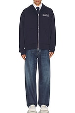 Kenzo Kube Emb Full Zip Hoodie in Midnight Blue, view 5, click to view large image.