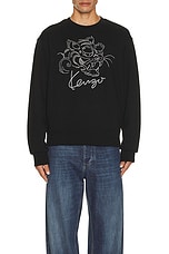 Kenzo Gots Star Tiger Emb Classic Sweatshirt in Black, view 4, click to view large image.