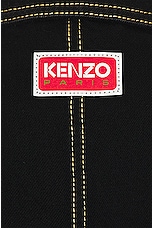 Kenzo Archive Logo Workwear Jacket in Rinse Black Denim, view 3, click to view large image.