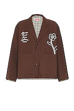 Kenzo Rue Vivienne 1970 Workwear Jacket in Dark Brown, view 1, click to view large image.