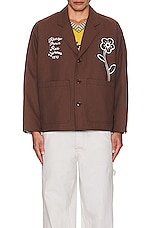 Kenzo Rue Vivienne 1970 Workwear Jacket in Dark Brown, view 3, click to view large image.