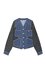 Kenzo Medium Stone Workwear Jacket in Medium Stone Blue Denim, view 1, click to view large image.