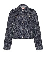 Kenzo Trucker Jacket Star Tiger in Rinse Blue Denim, view 1, click to view large image.