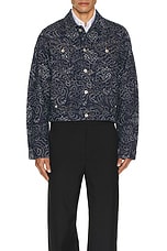 Kenzo Trucker Jacket Star Tiger in Rinse Blue Denim, view 4, click to view large image.