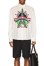 Kenzo Drawn Varsity Tie Shirt in White, view 4, click to view large image.
