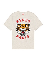 Kenzo Lucky Tiger T-shirt in Pale Grey, view 1, click to view large image.
