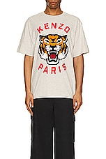 Kenzo Lucky Tiger T-shirt in Pale Grey, view 4, click to view large image.