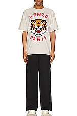 Kenzo Lucky Tiger T-shirt in Pale Grey, view 5, click to view large image.
