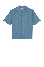 Kenzo Bamboo Tiger Hawaiian Short Sleeve Shirt in Blue, view 1, click to view large image.