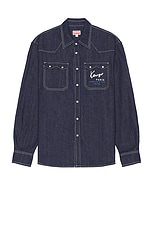 Kenzo Western Shirt Kenzo Creations in Rinse Blue Denim, view 1, click to view large image.