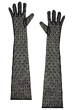 Kiki de Montparnasse Merci Gloves in Black, view 1, click to view large image.