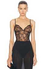 Kiki de Montparnasse La Rose Bodysuit in Black, view 1, click to view large image.