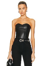 Kiki de Montparnasse Leather Bustier in Black, view 1, click to view large image.