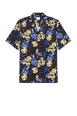 Ksubi Hyperflower Resort Shirt in Black, view 1, click to view large image.