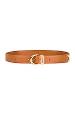 KHAITE Skinny Bambi Belt in Caramel, view 1, click to view large image.