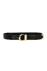 KHAITE Skinny Bambi Belt in Black, view 1, click to view large image.