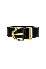 KHAITE Skinny Bambi Belt in Black, view 3, click to view large image.