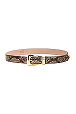 KHAITE Gold Buckle Benny Belt in Coffee, view 1, click to view large image.