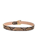 KHAITE Gold Buckle Benny Belt in Coffee, view 2, click to view large image.