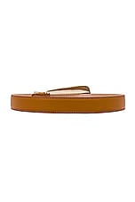 KHAITE Lucca Gold Buckle 30mm Belt in Nougat, view 2, click to view large image.