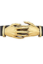 KHAITE Hand Belt in Black & Antique Gold, view 3, click to view large image.