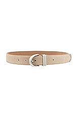KHAITE Bambi Skinny Silver Hardware Belt in Nude, view 1, click to view large image.