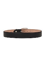 KHAITE Benny Silver Hardware Belt in Black, view 2, click to view large image.