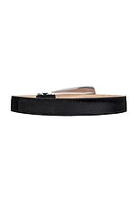 KHAITE Lucca 30mm Silver Buckle Belt in Black, view 2, click to view large image.