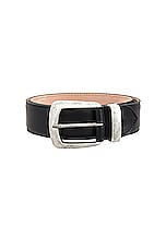 KHAITE Bruno Antique Silver Hardware Belt in Black, view 3, click to view large image.