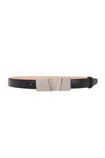 KHAITE Axel Belt in Black & Antique Silver, view 1, click to view large image.