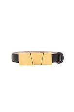 KHAITE Axel Belt in Black & Antique Gold, view 3, click to view large image.