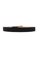 KHAITE Benny Gold Buckle 30mm Belt in Dark Brown, view 2, click to view large image.