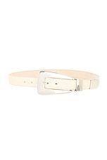 KHAITE Lucca Antique Silver 30mm Belt in Dark Ivory, view 1, click to view large image.
