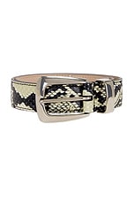 KHAITE Benny 30mm Belt in Natural & Antique Silver, view 3, click to view large image.